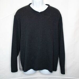 Murano Liquid Luxury Sweater Pullover Mens XL Gray V Neck Elbow Patch C10